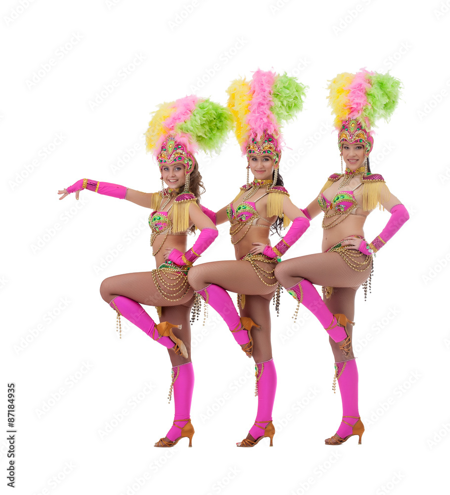 Tierras altas Desviación restaurante Sexy female dancers dressed in carnival costumes foto de Stock | Adobe Stock