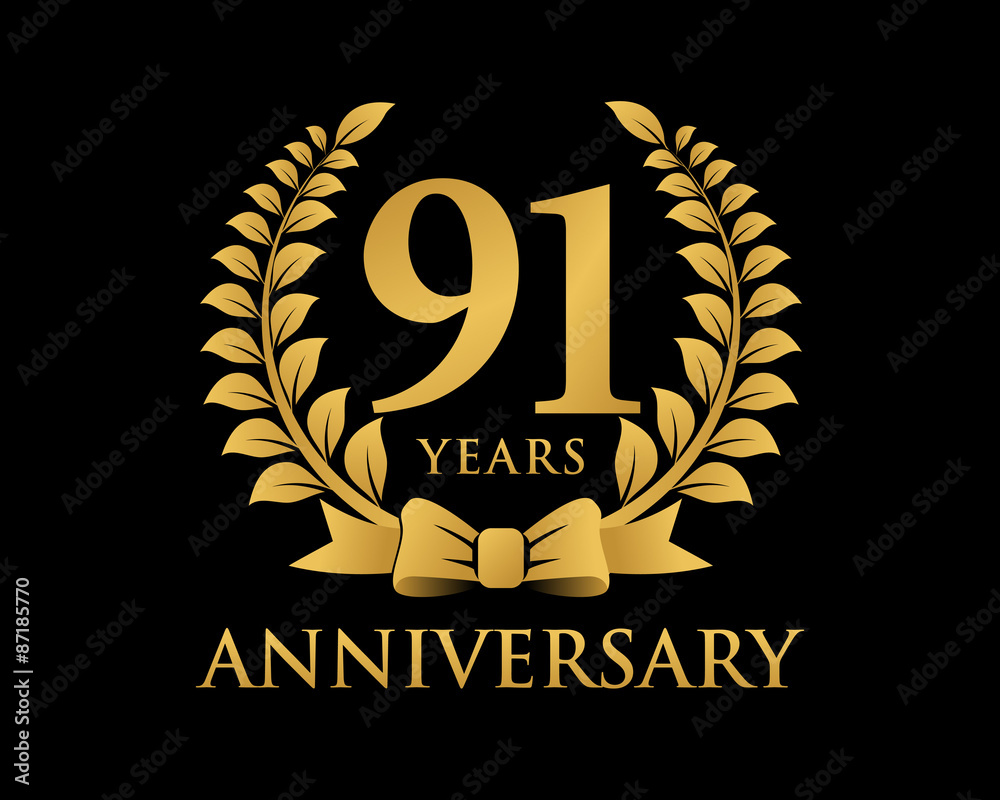anniversary logo ribbon wreath black background 91 anniversary logo ribbon wreath black background 91