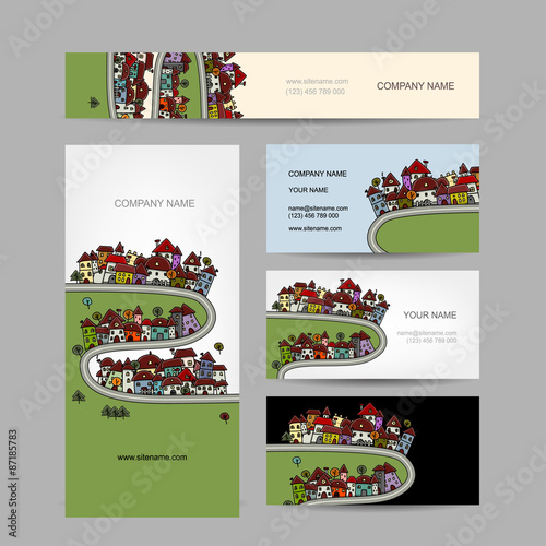 Business cards design, green village