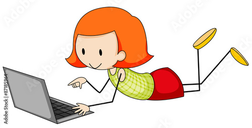 Girl and computer