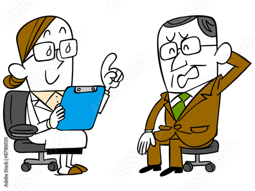 診察を受ける男性