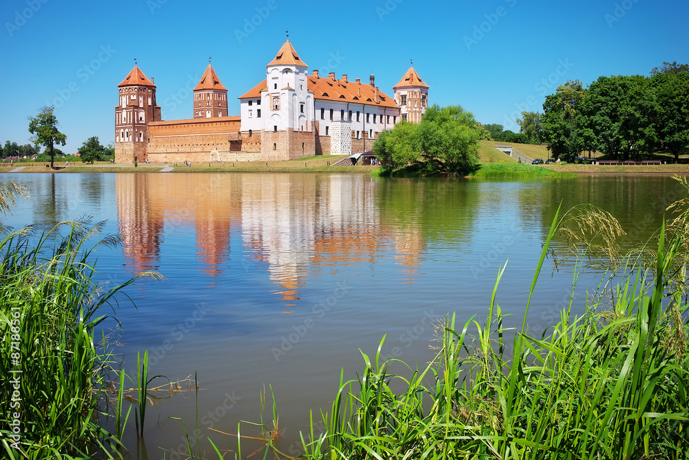 Castle in town Mir of Belarus. Medieval Mir castle