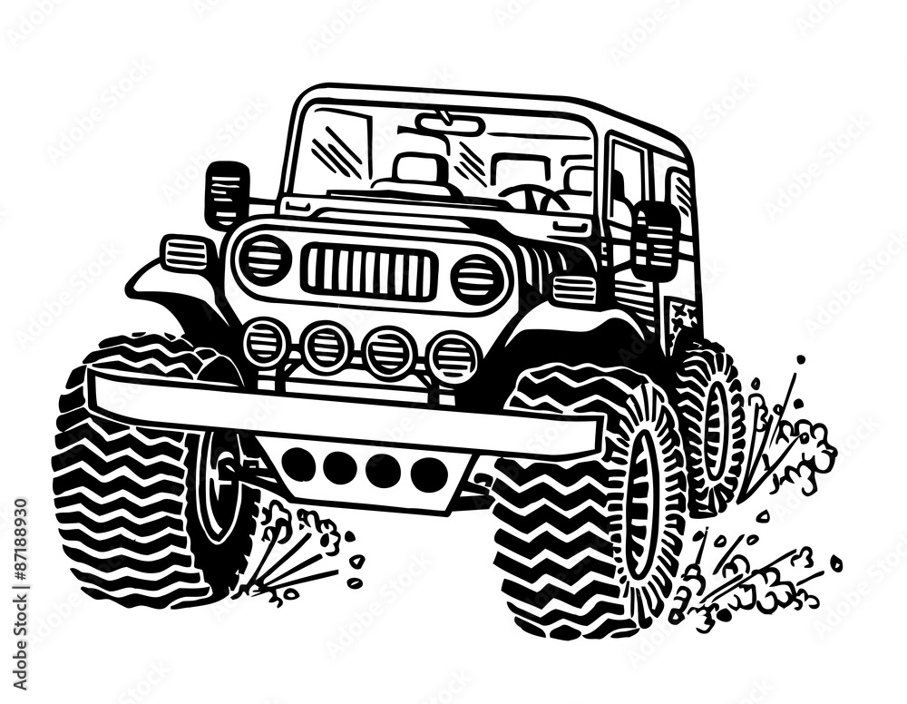 Fototapeta premium Jeep car illustration