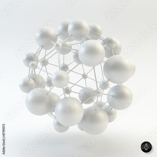 3D Molecule structure background. Graphic design.