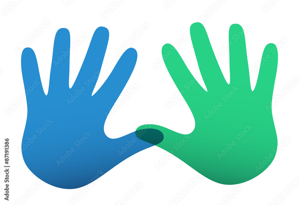 Fototapeta premium Colored vector handprints