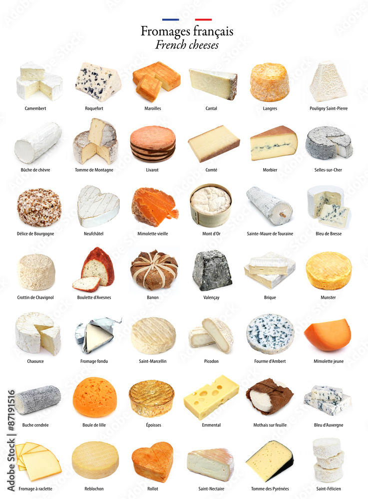 Fromages français / French cheeses Photos Adobe Stock