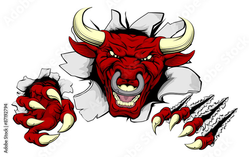 Bull claws smash out