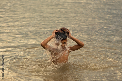 Children playing in water