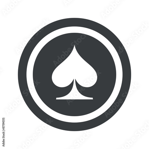 Round black spades sign
