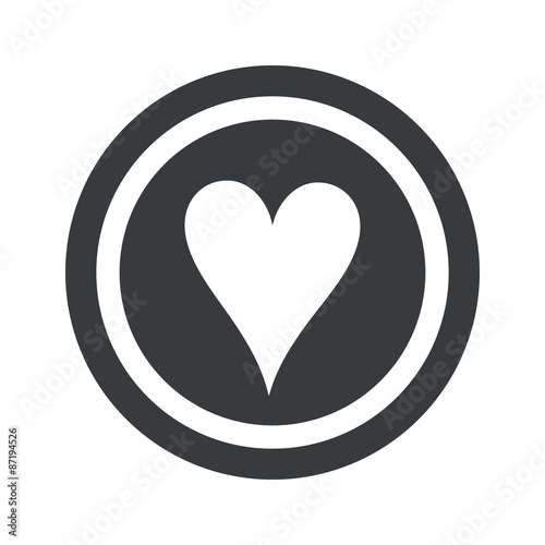 Round black hearts sign