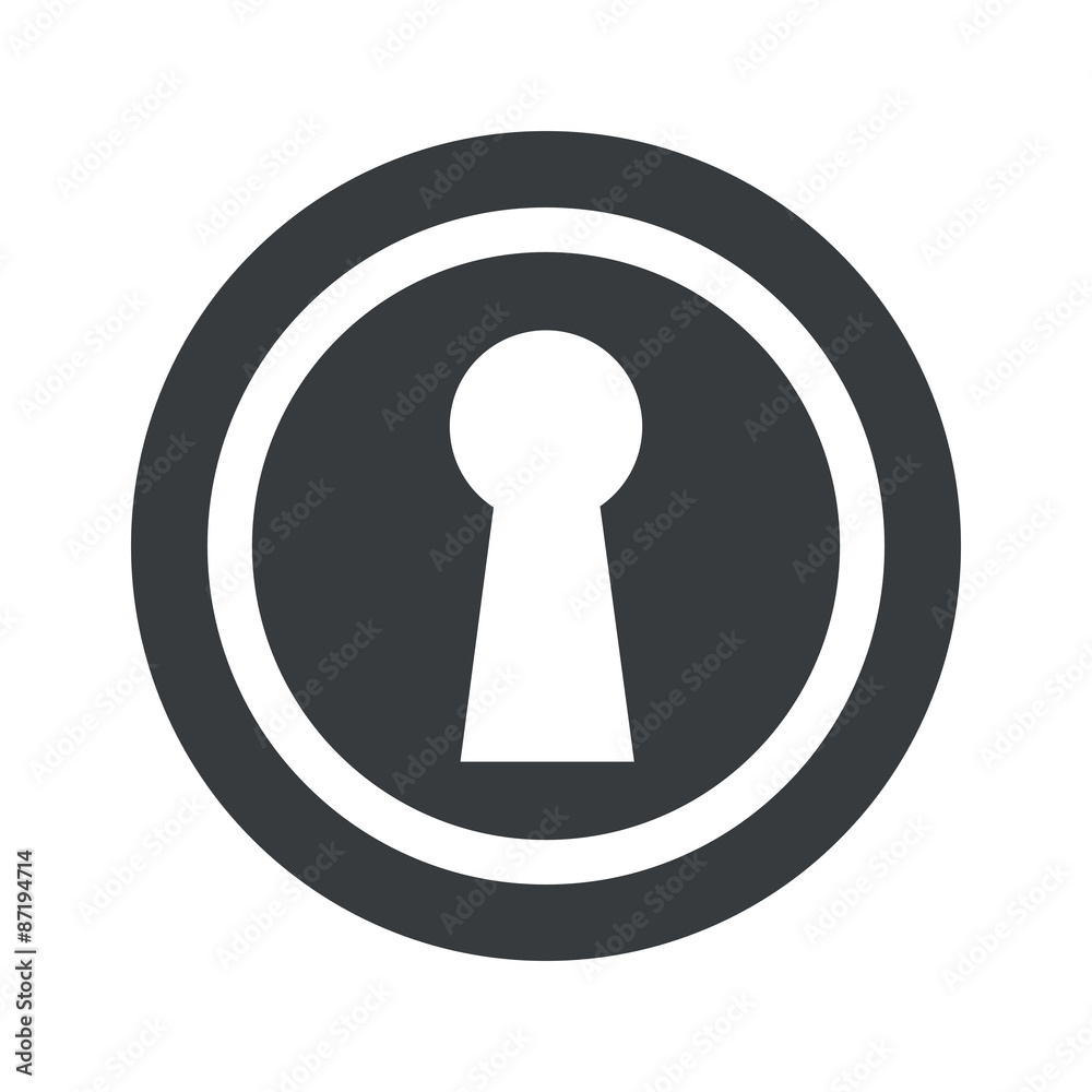 Round black keyhole sign Round black keyhole sign