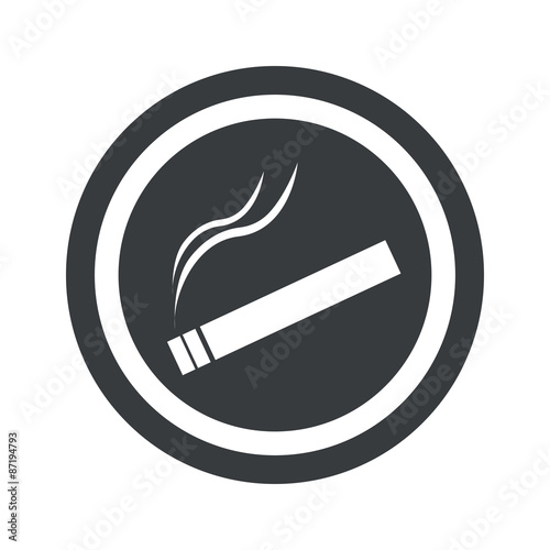 Round black smoking sign