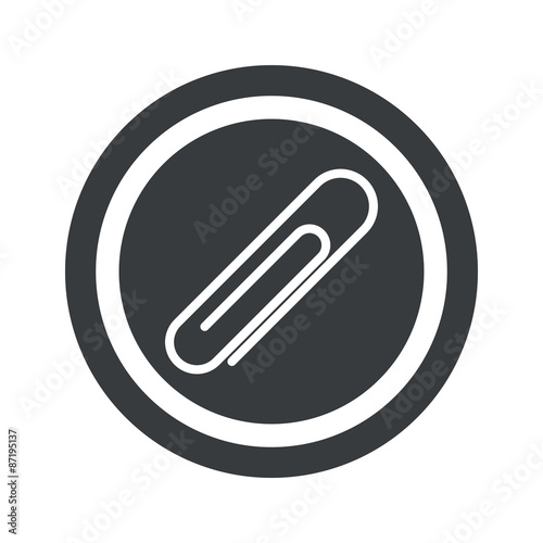 Round black paperclip sign