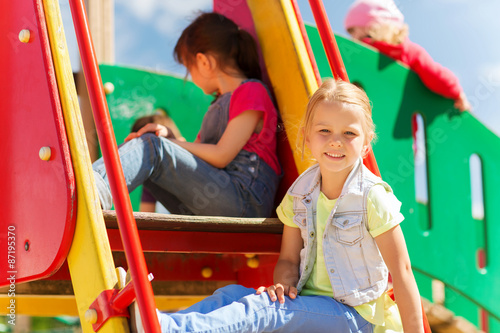 happy kids on children playground
