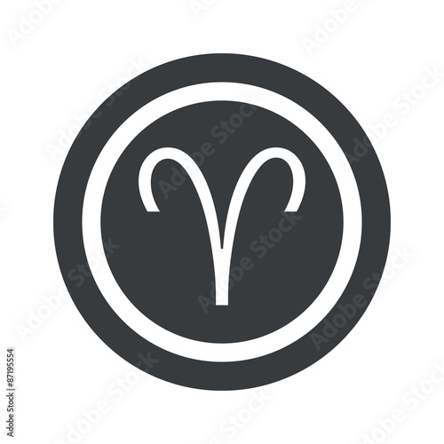 Round black Aries sign