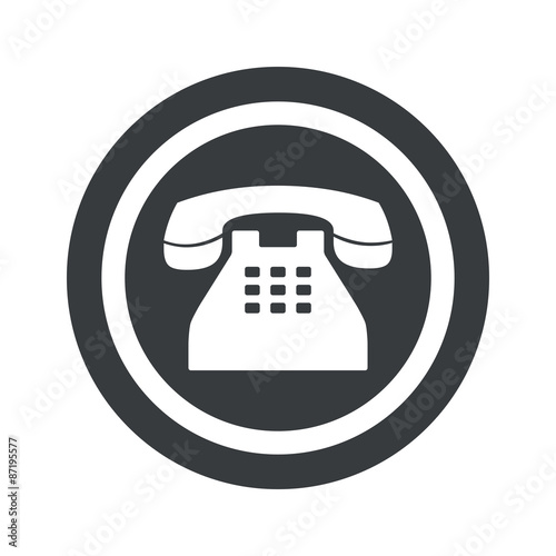 Round black phone sign