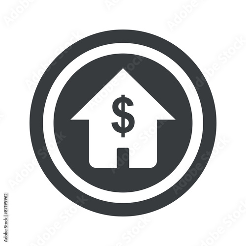 Round black dollar house sign