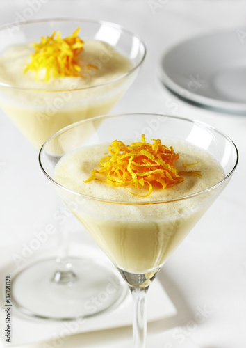 Lemon and orange custard dessert