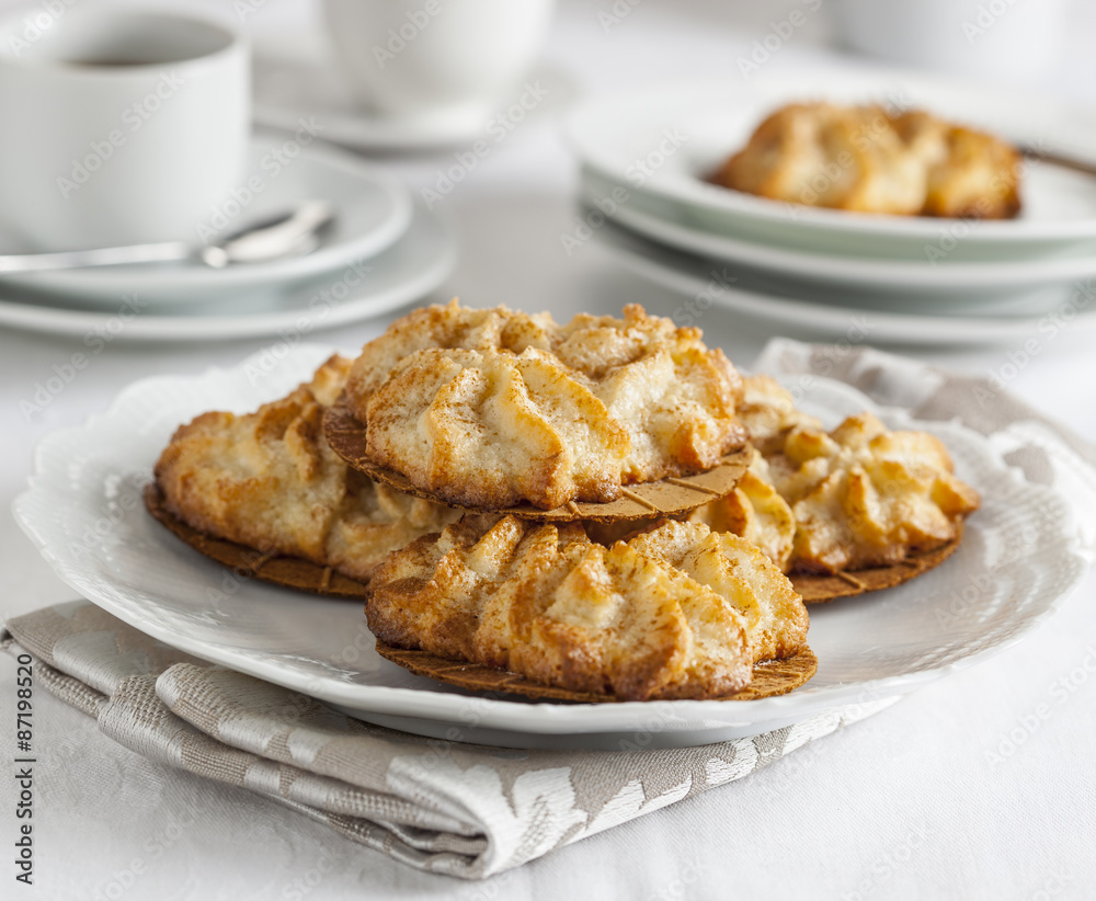 Almond cookies on a plate