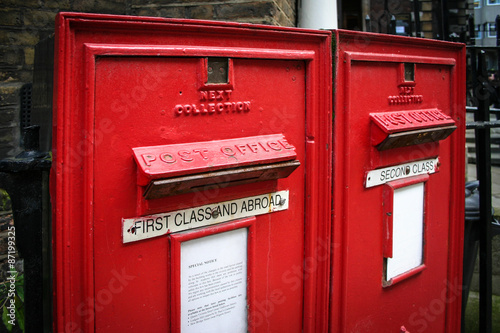 Wallpaper Mural Old English post box. A pair of old-fashioned English post boxes with metal plates in place restricting post to regular letters only. Torontodigital.ca
