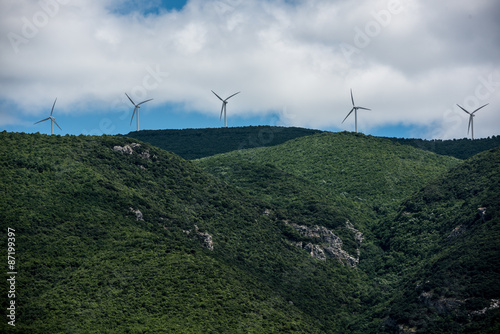 Wind Power Station. Wind Power Station in the high Mountains.