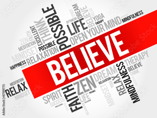 Believe word cloud concept