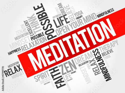 Meditation word cloud concept