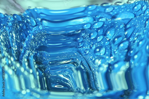 Blue abstraction with water drops