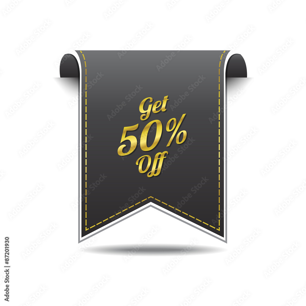 Get 50 Percent golden Vector Icon Design Get 50 Percent golden Vector Icon Design