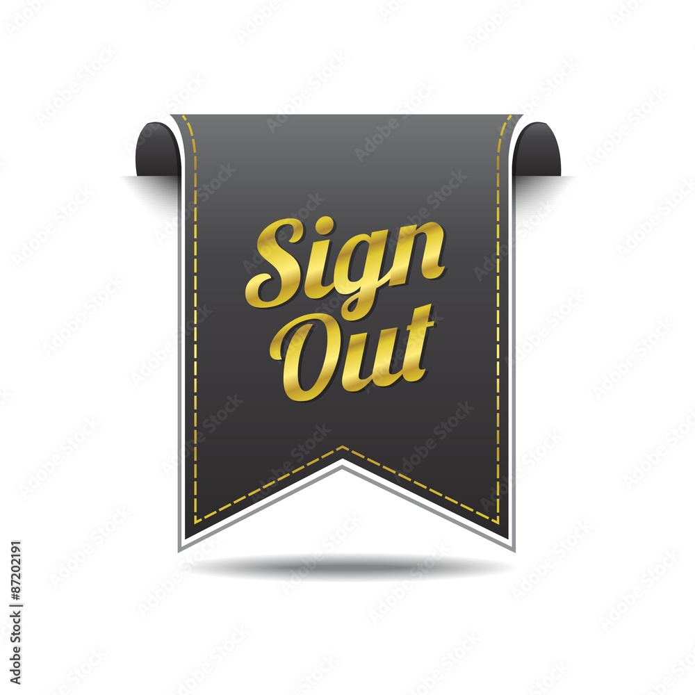 Sign Out golden Vector Icon Design Sign Out golden Vector Icon Design
