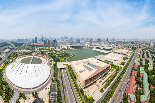 Panoramic skyline and modern buildings of tianjin