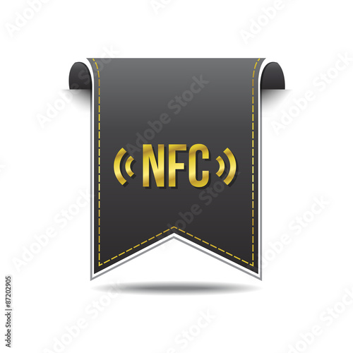 NFC Sign golden Vector Icon Design