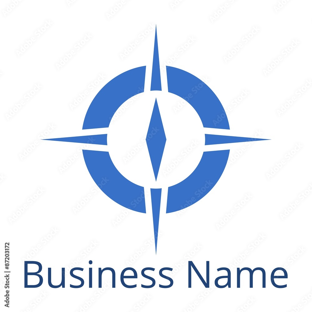 Compass Logo Busines name blue
