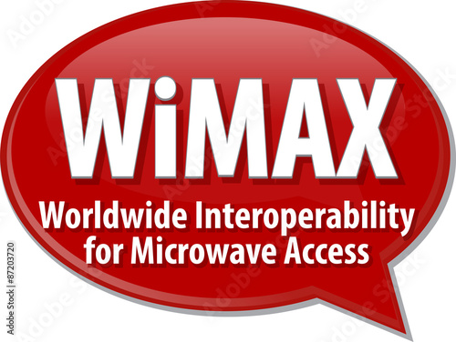 WiMAX acronym definition speech bubble illustration