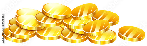 Pile of golden coins