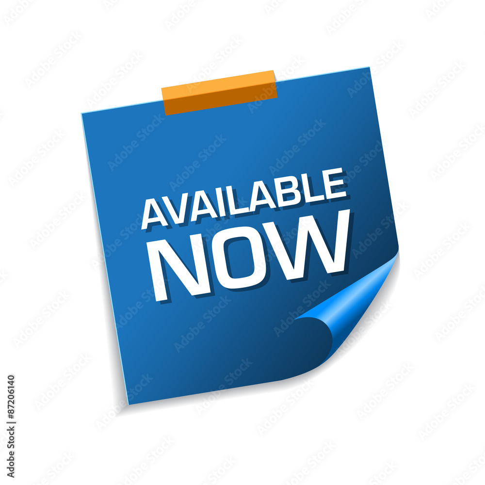 Available Blue Sticky Notes Vector Icon Design Available Blue Sticky Notes Vector Icon Design