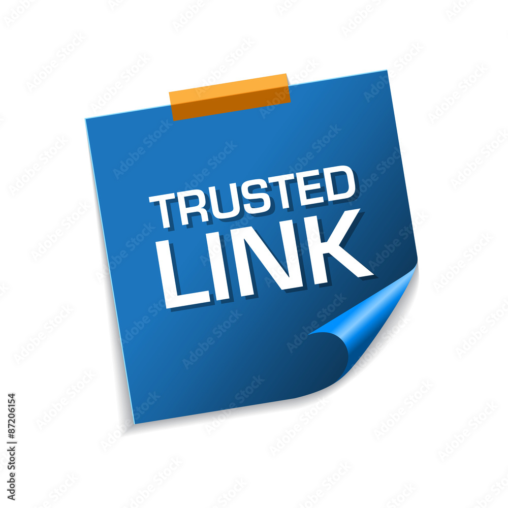 Trusted Link Blue Sticky Notes Vector Icon Design Trusted Link Blue Sticky Notes Vector Icon Design