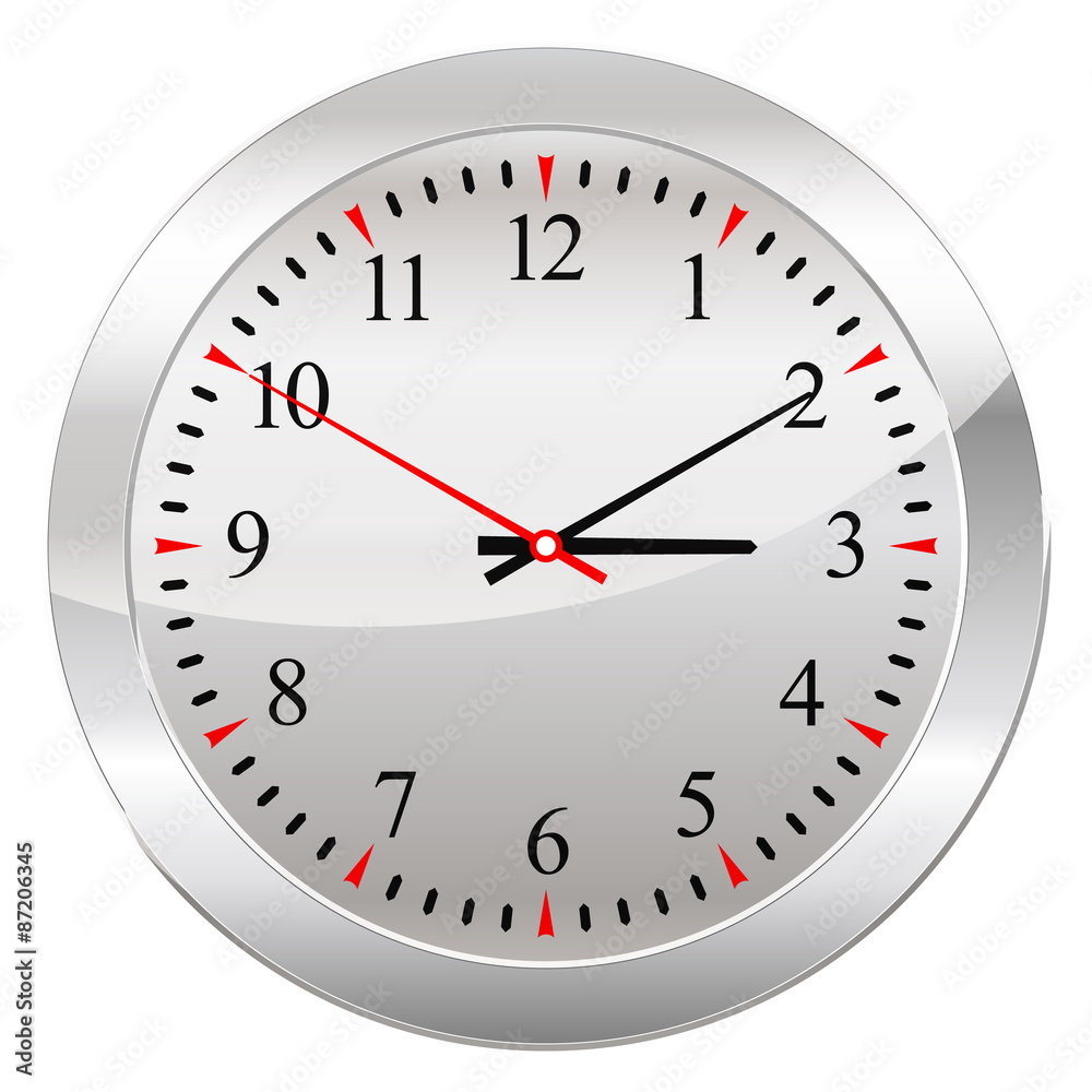 Analog Clock Isolated on a White Background Analog Clock Isolated on a White Background