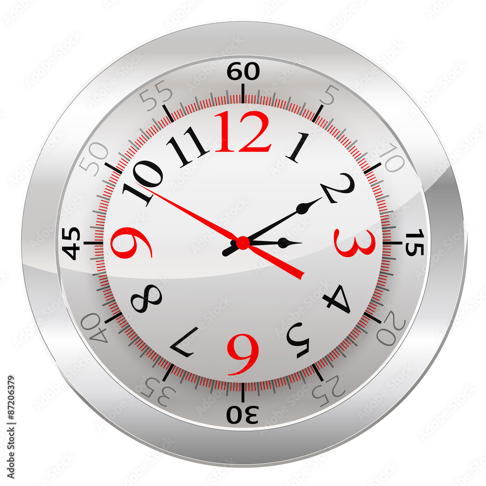 Analog Clock Isolated on a White Background Analog Clock Isolated on a White Background