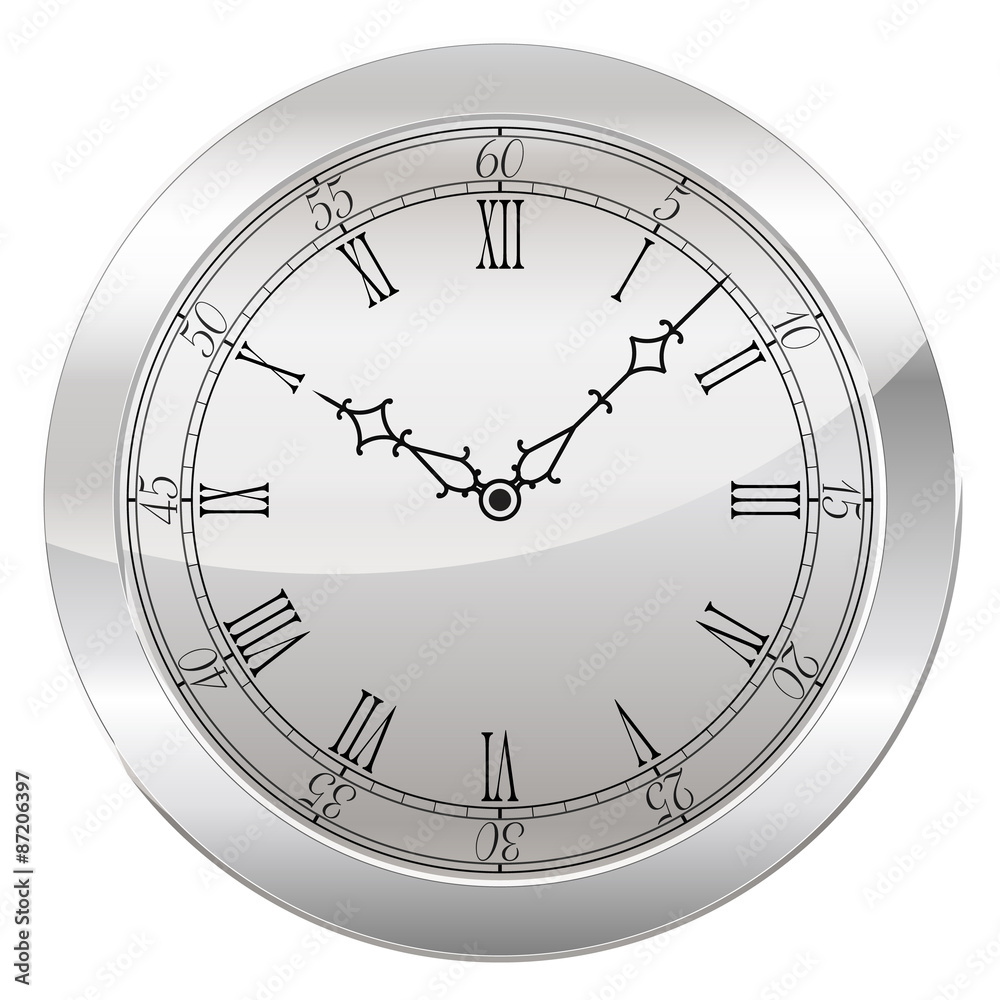 Analog Clock Isolated on a White Background Analog Clock Isolated on a White Background