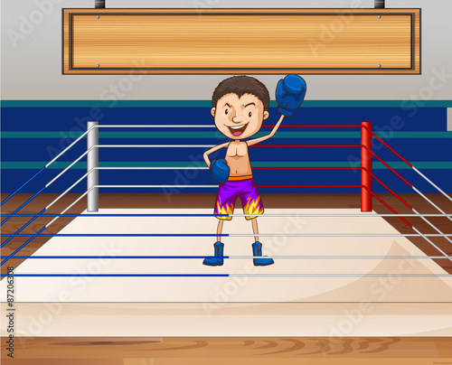 Single boxer in the ring