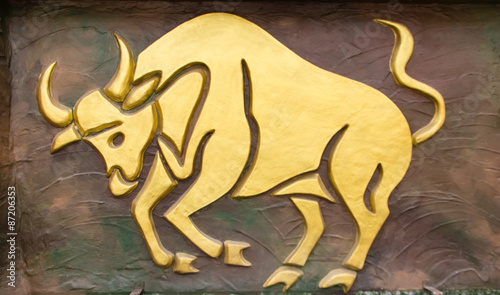 Taurus sign of horoscope on the wall