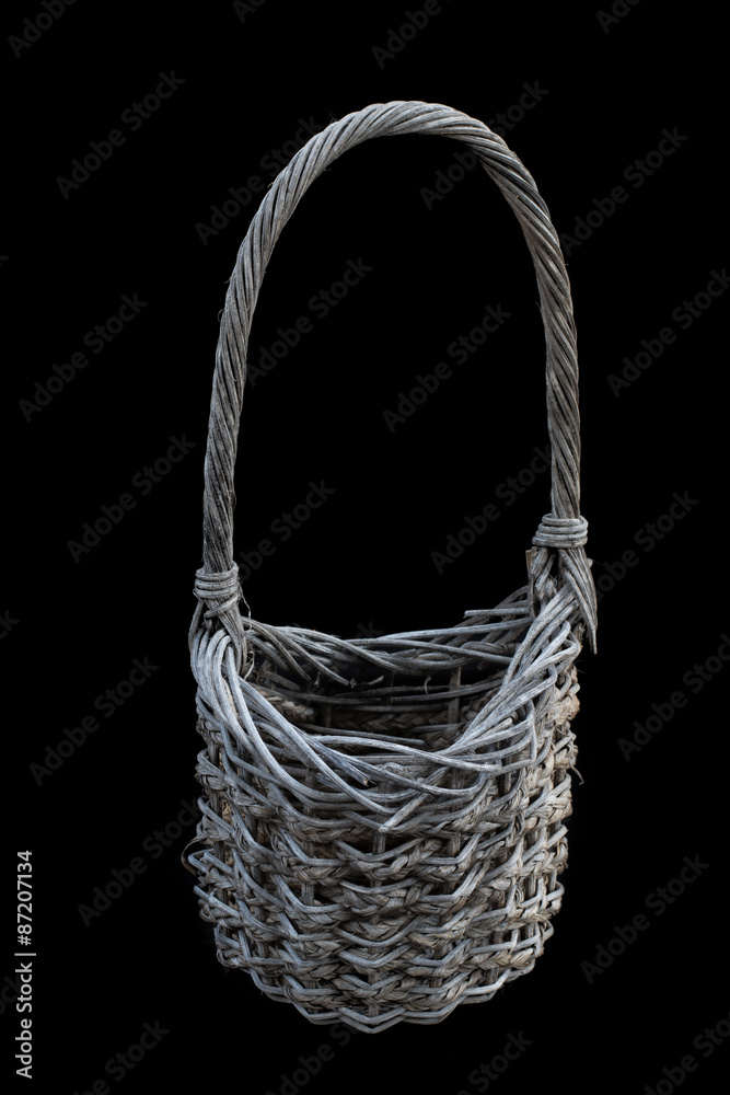 Obraz premium Vintage Basket on black Background