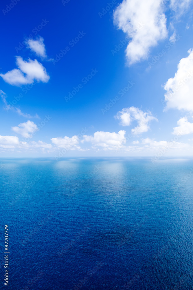 Horizon over blue sea