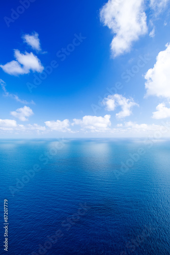 Horizon over blue sea