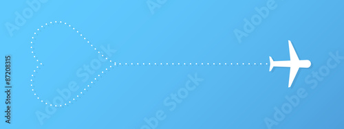 Airplane with love trail