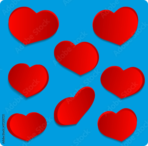 Set love hearts