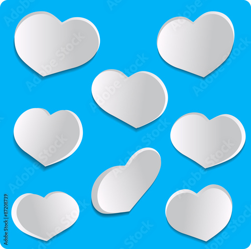 Set love hearts