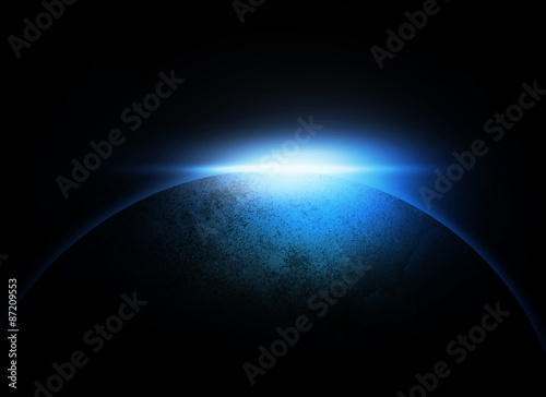 Fototapeta Naklejka Na Ścianę i Meble -  Blue Planet on dark space background