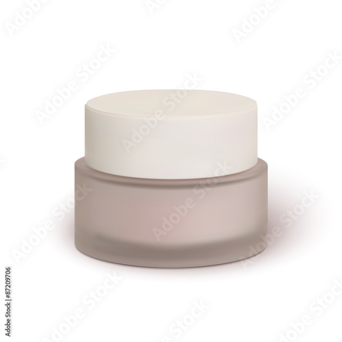 Cosmetic cream jar, isolated on white background.